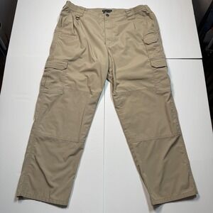 5.11 Tactical Cargo Pants Mens 40x30 Beige Ripstop Elastic Waist Work Utility